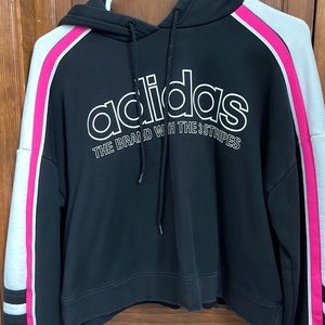 Adidas Pink Black White Small Hoodie